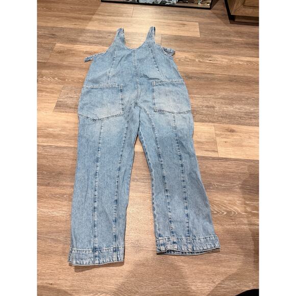We The Free High Roller Denim Overalls Jumpsuit Small - Picture 2 of 9
